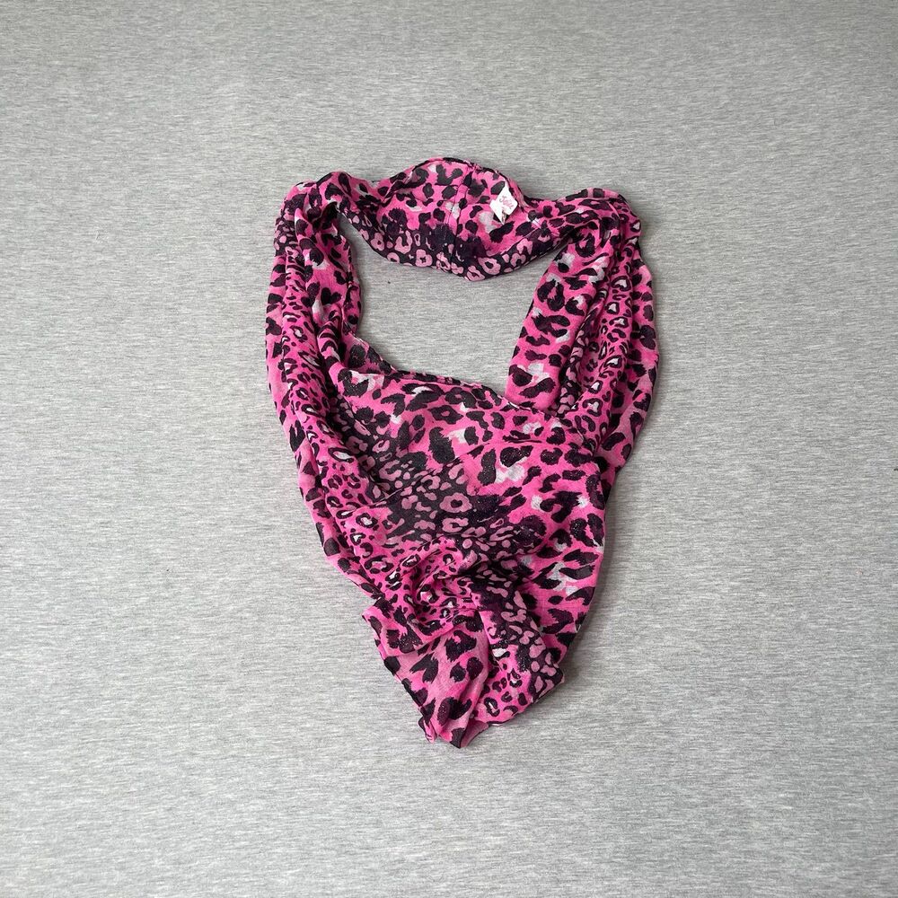 Justice Women's Y2K Vintage Pink Leopard Print Infinity Scarf - Picture 10 of 11